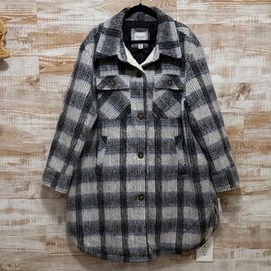 Modern Supply by Sanctuary Plaid Heavy Coat in Size XXL